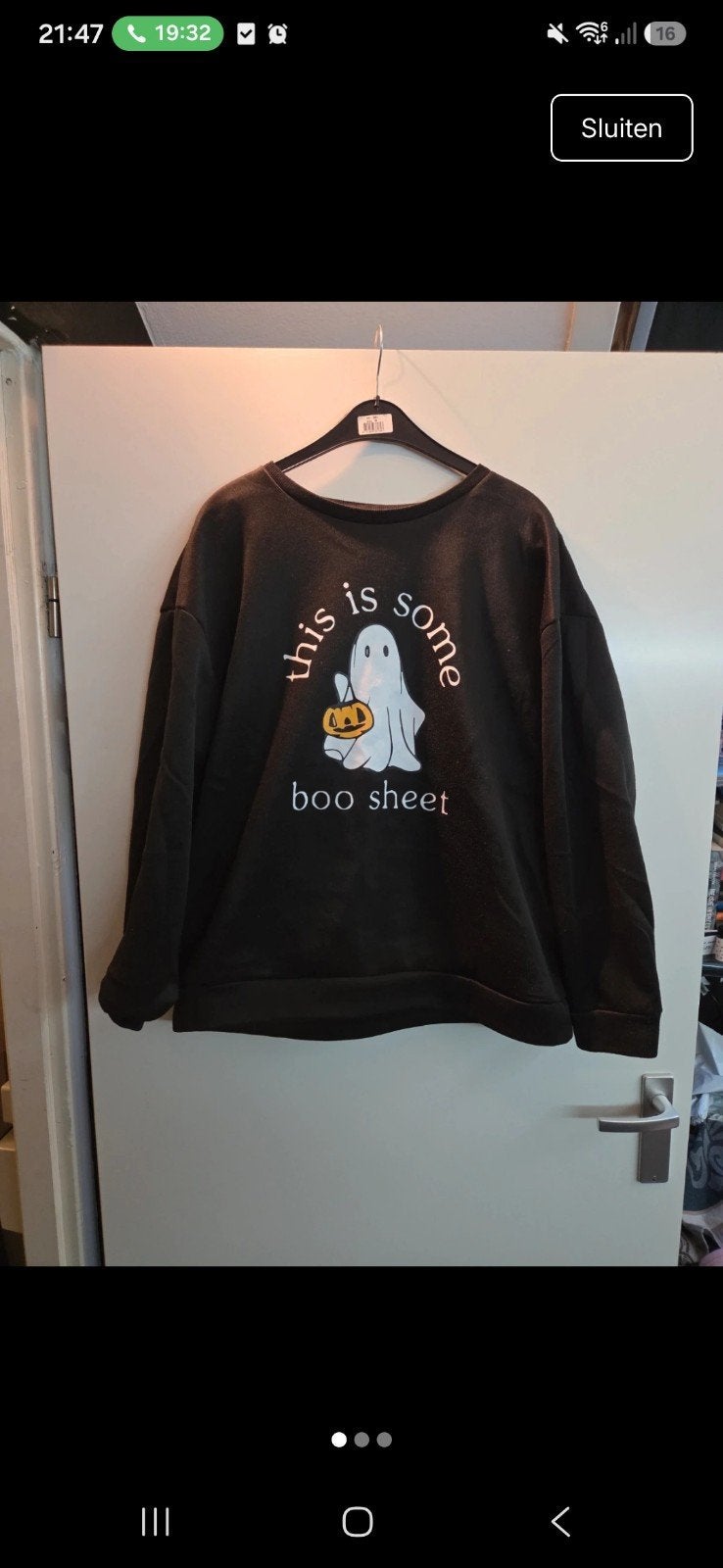 Shein Halloween sweater 'this is some boo sheet' XL, Verzenden, Zwart, Maat 42/44 (L), Zo goed als nieuw
