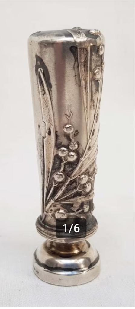 Bureelstempel Art Nouveau zilver., Ophalen of Verzenden, Zilver