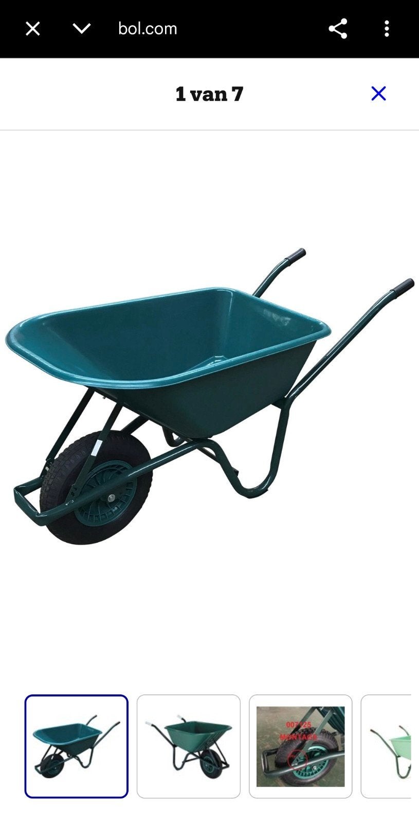 Nieuwe kruiwagen met kunststof bak - 100 liter, Tuin en Terras, Ophalen