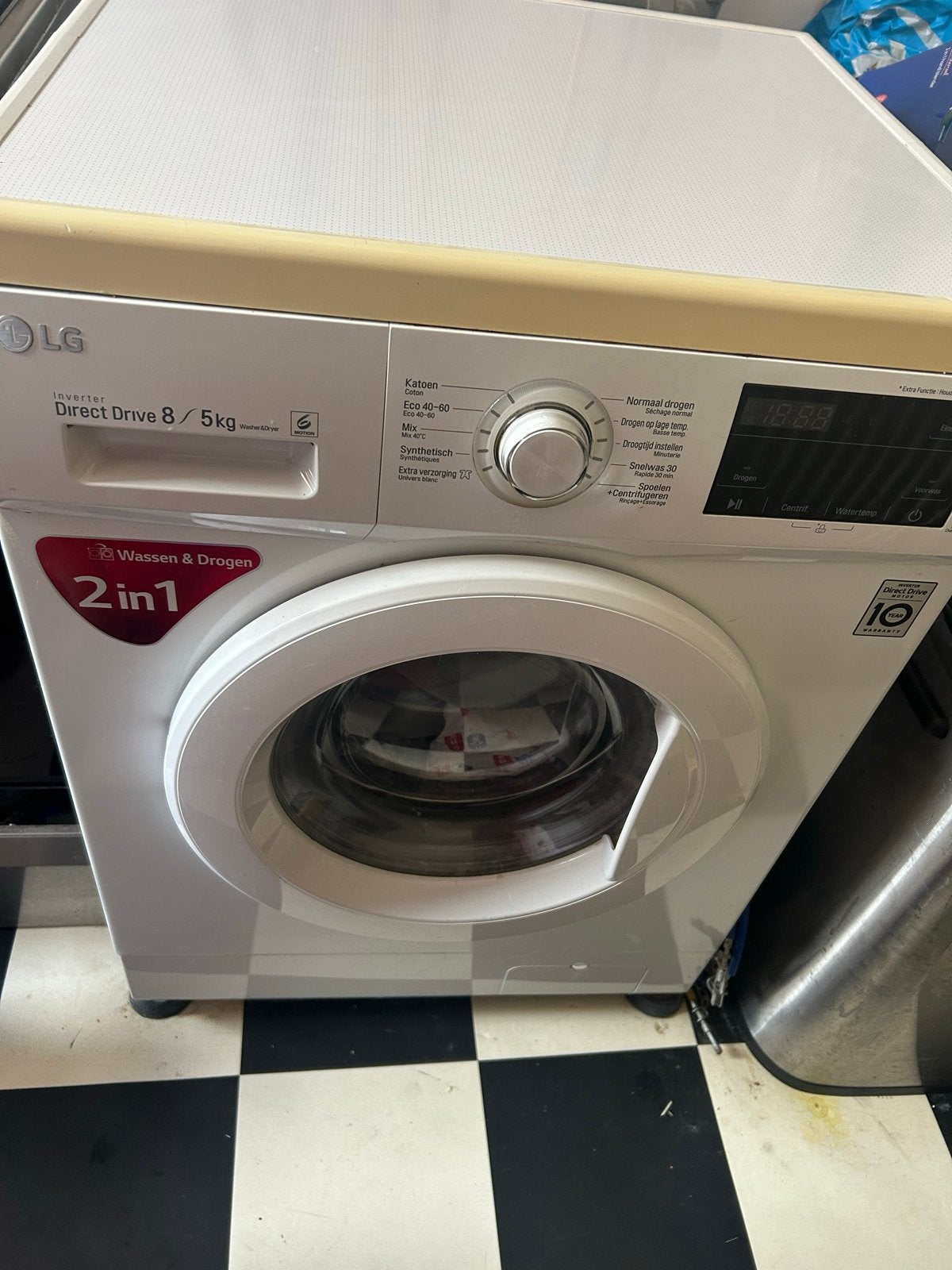 LG Inverter Direct Drive 8/5 kg Was-droogcombinatie, Witgoed en Apparatuur, Was-droogcombinaties, 8 tot 10 kg, Ophalen of Verzenden