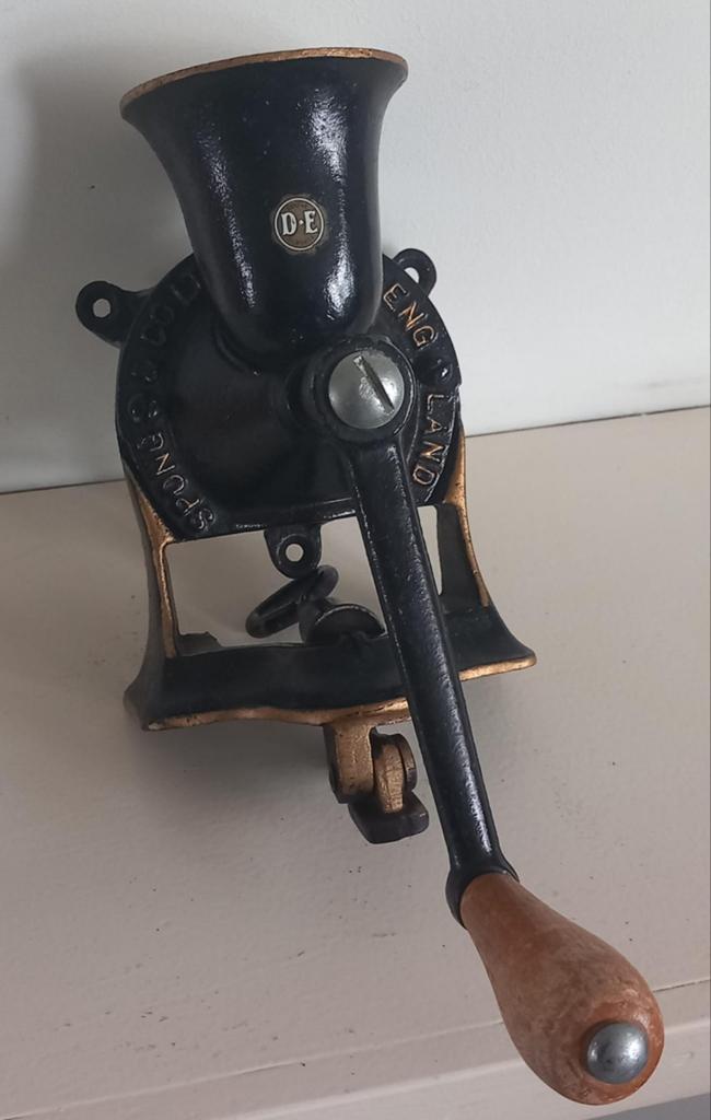 Vintage Douwe Egberts koffiemolen van Spong & Co, Gebruikt, Ophalen of Verzenden, Koffiemolen, Sage