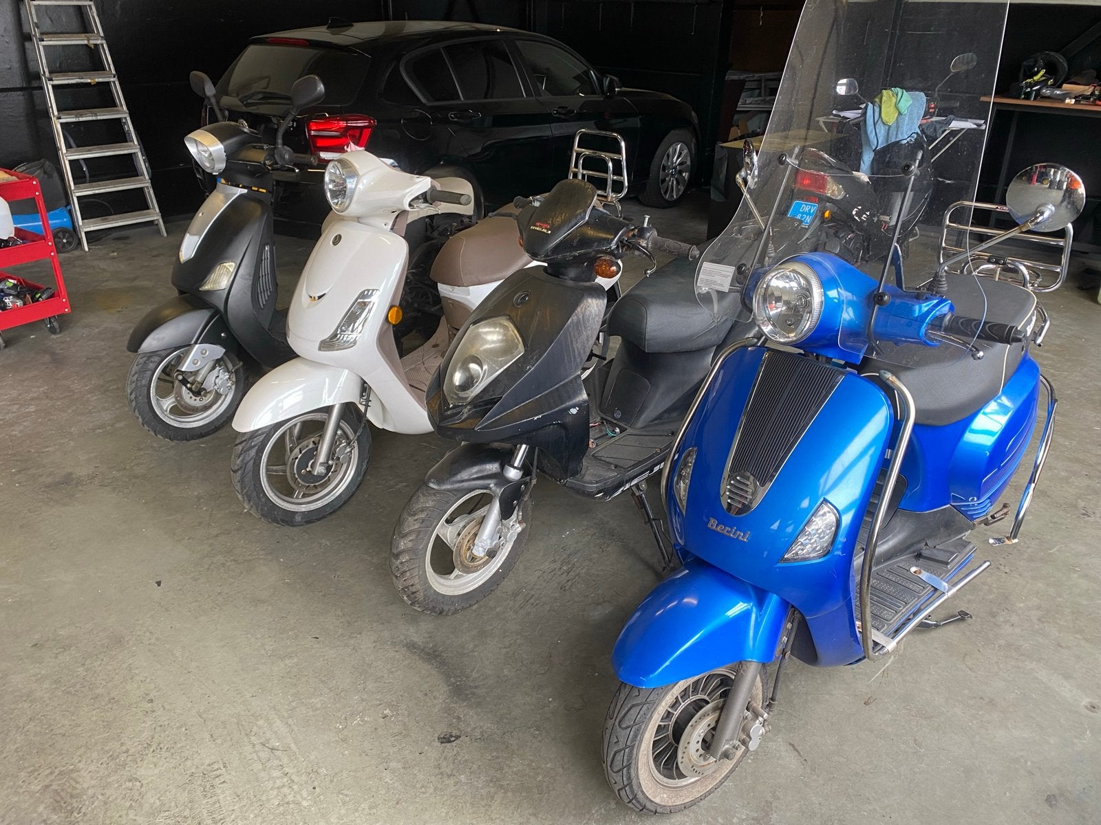 4 Scooters: Sym Fiddle, Rieju, Berini Napoli - Project/Onder, Fietsen en Brommers, Scooters | Overige merken, Ophalen, Gebruikt