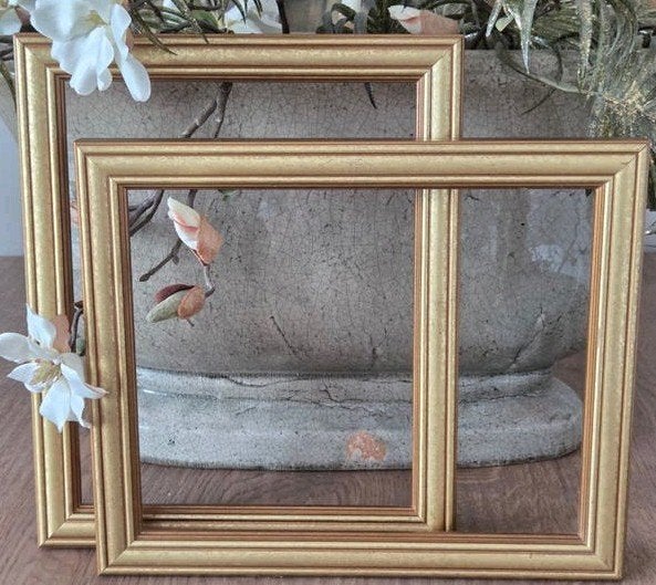 2 Oude houten lijstjes goud, Ophalen of Verzenden