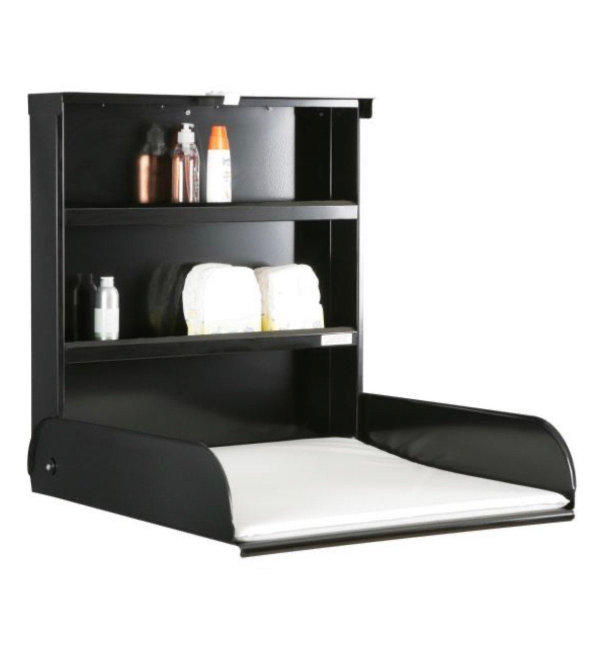 Pippi Wandgemonteerde Commode - Zwart RAL 9005, Kinderen en Baby's, Badjes en Verzorging, Overige merken, Aankleedkussen, Nieuw