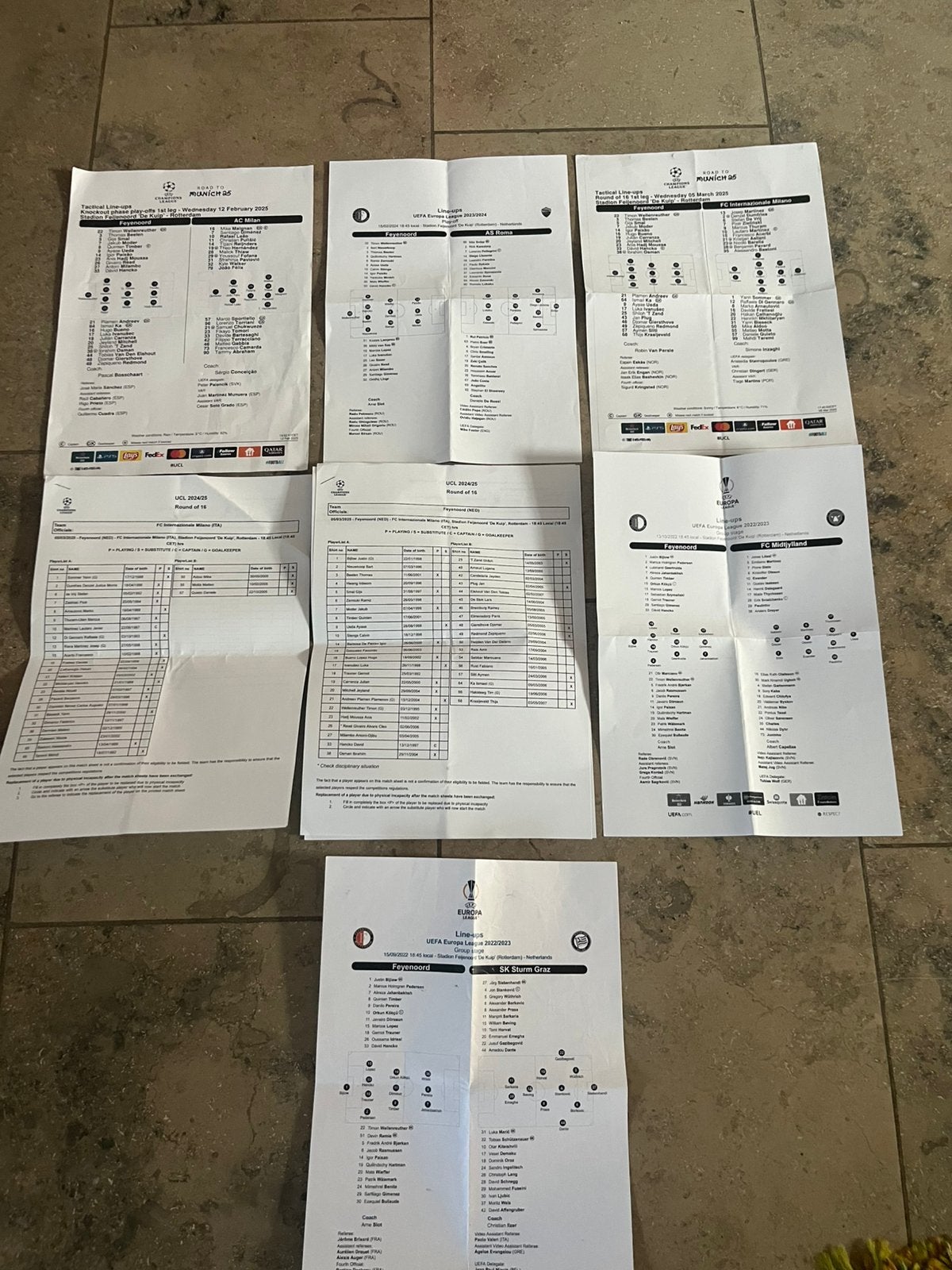 WEDSTRIJD INFO’S FEYENOORD EUROPA CUP, Ophalen of Verzenden, Zo goed als nieuw, Feyenoord, Overige typen