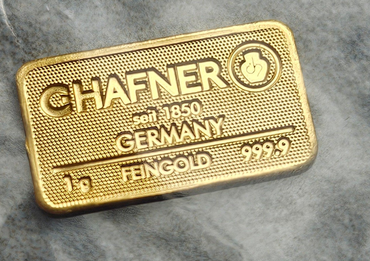 1 gram c hafner goudbaar, Ophalen of Verzenden, Goud