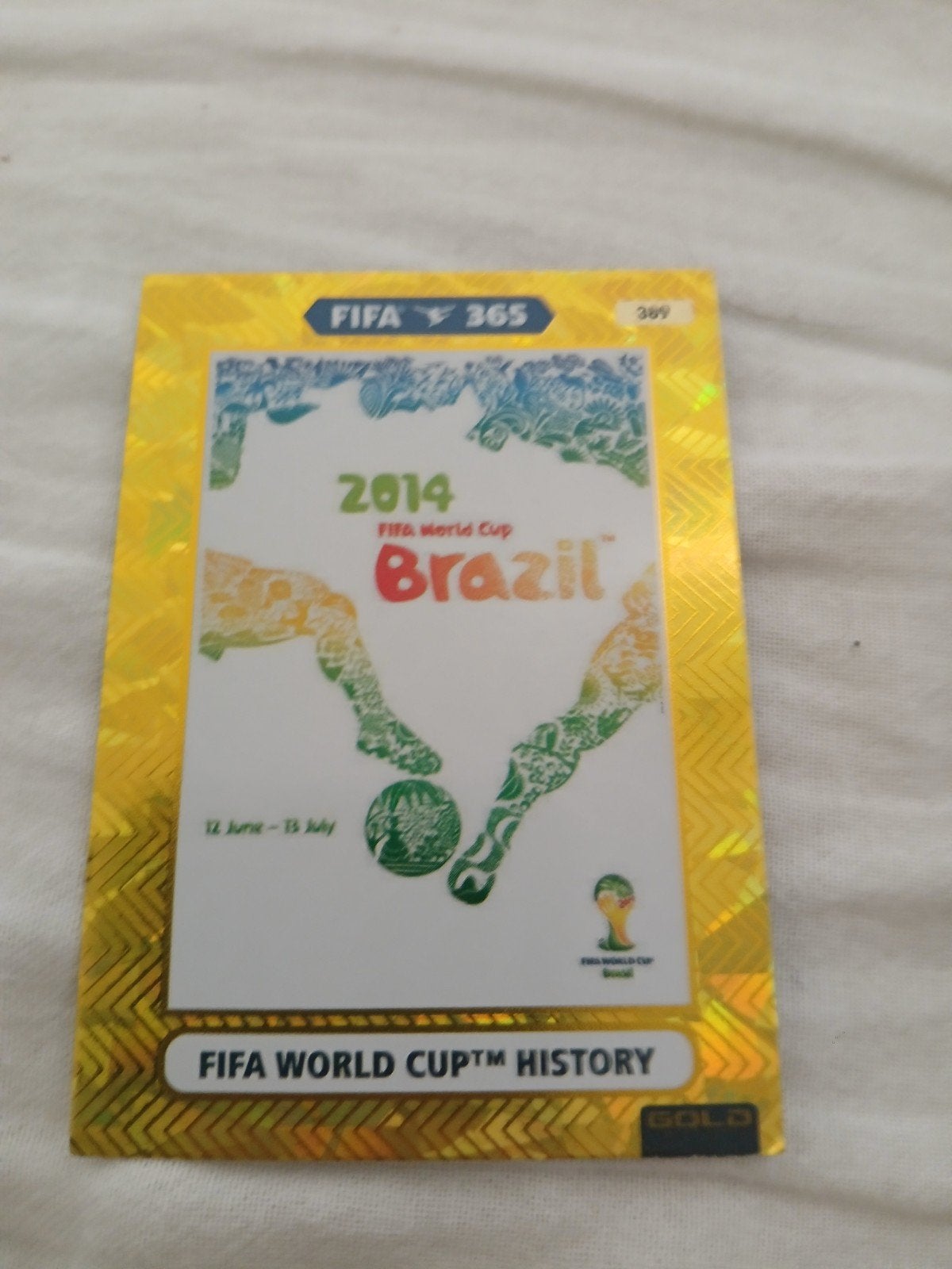 Panini Adrenalyn XL FIFA World Cup 2014 Brazil Gold kaart, Ophalen of Verzenden, Zo goed als nieuw, Losse kaart