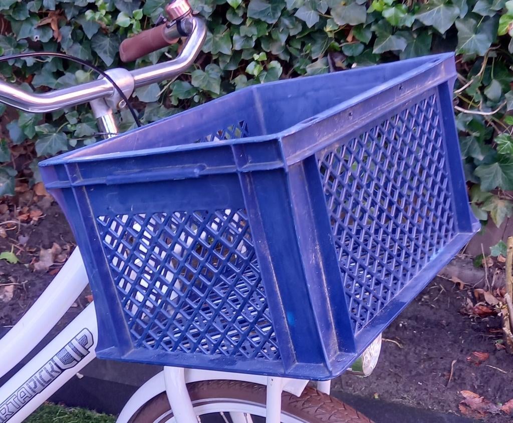 Fietskrat donkerblauw, Ophalen of Verzenden, Gebruikt, Fietskrat, Onbekend