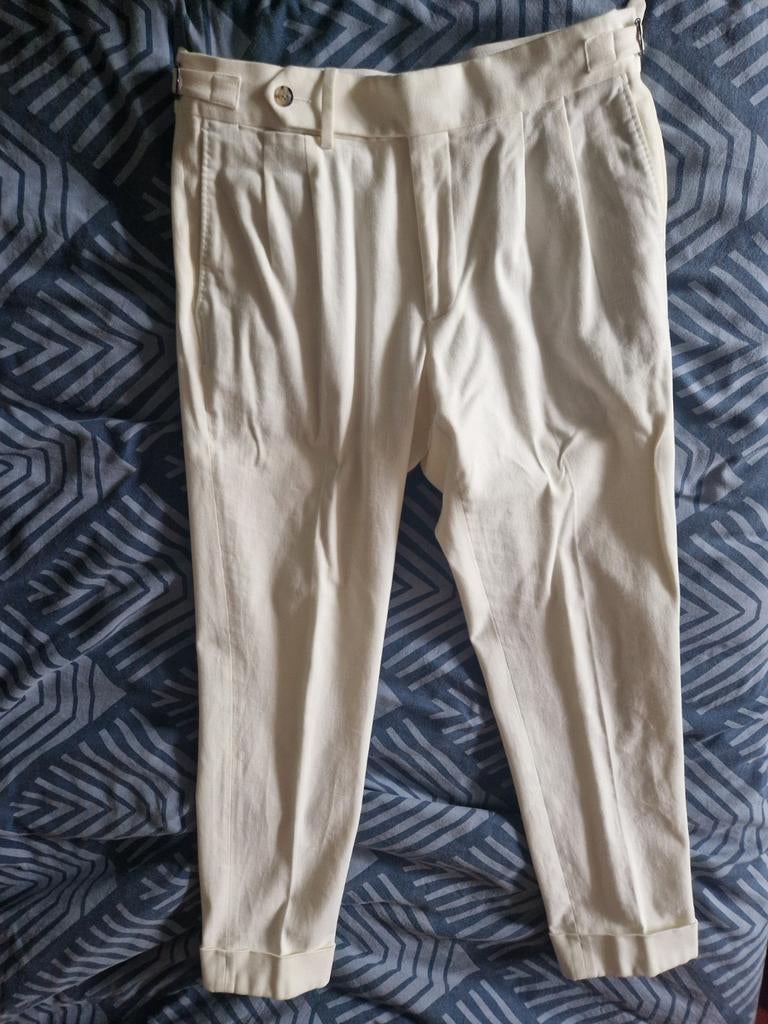 Suitsupply pantalon broek M / 48 wit / crème, Kleding | Heren, Broeken en Pantalons, Wit, Overige maten, Ophalen of Verzenden