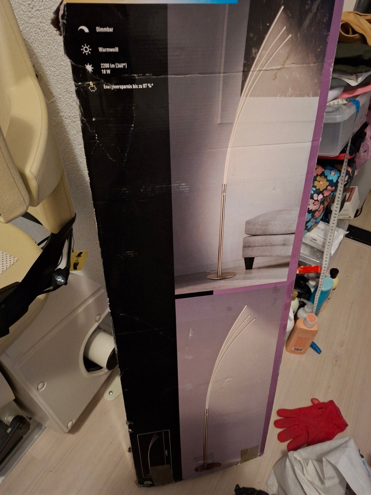 Moderne Dimbare Vloerlamp - Warmwit LED, Energiezuinig, Overige fittingen, Ophalen of Verzenden, Zo goed als nieuw, 150 tot 200 cm