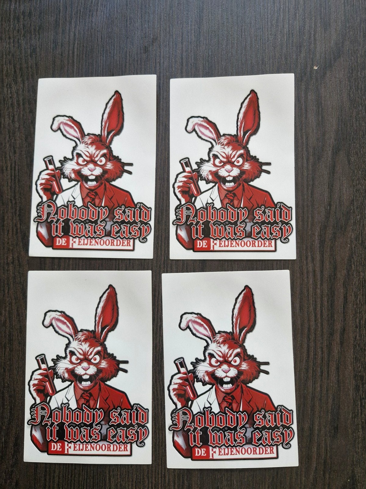 Feyenoord 'Nobody said it was easy' stickers (4 stuks), Verzamelen, Ophalen of Verzenden, Nieuw, Sport