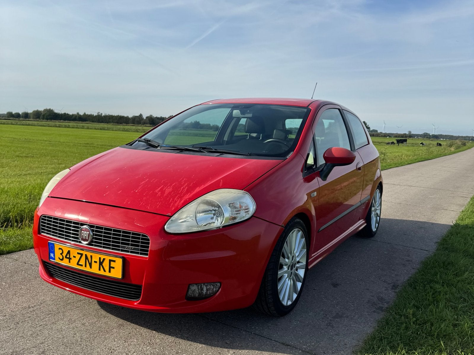 Fiat Punto 1.4 16V Turbo T-Jet 3DR 2008 Rood 120PK, Auto's, Voorwielaandrijving, 15 km/l, 4 cilinders, 49 €/maand