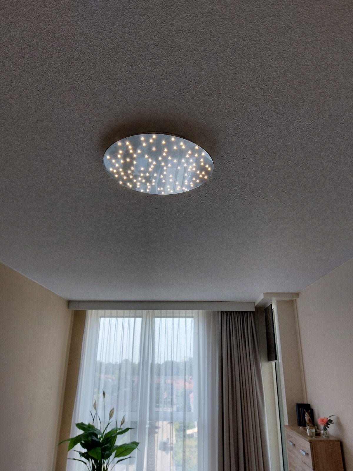 Plafondlamp met sterrenhemel met afstandsbediening, Ophalen of Verzenden, Zo goed als nieuw