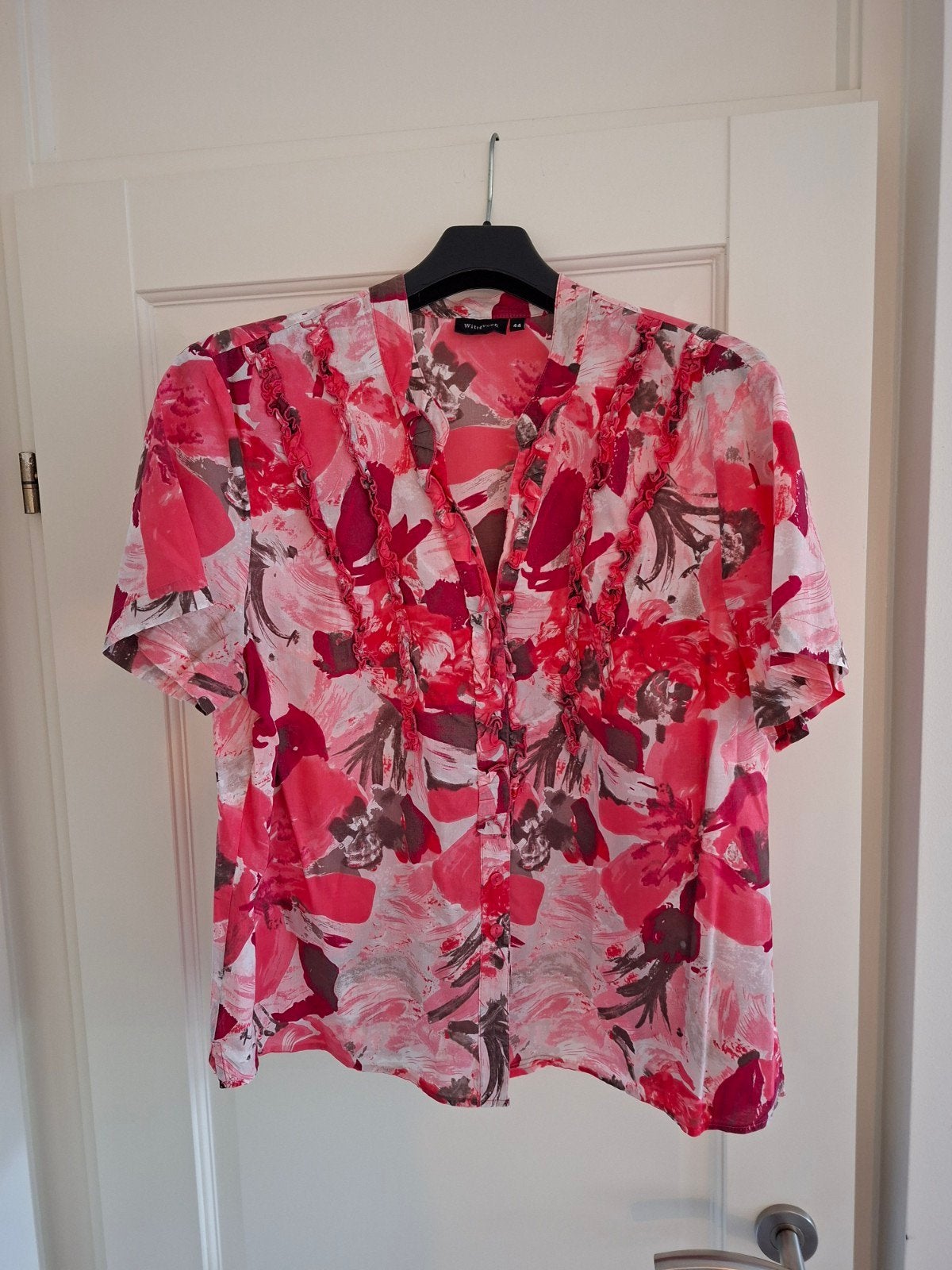 blouse roze, rood,wit Witteveen maat 44, Kleding | Dames, Maat 42/44 (L), Ophalen of Verzenden, Zo goed als nieuw, Witteveen