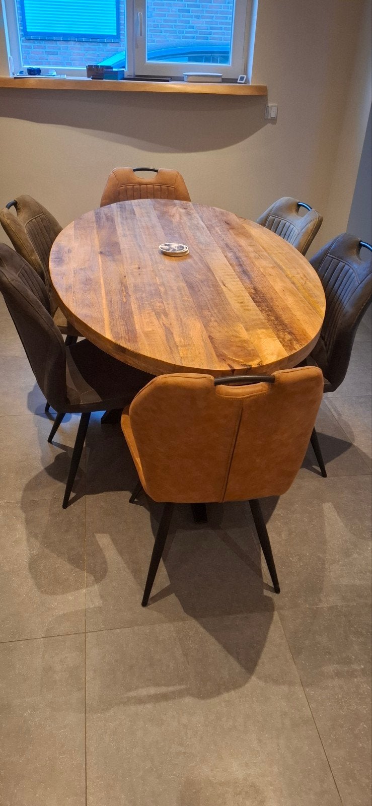 eetkamer stoelen 6 stuks/ stof, Ophalen, 100 tot 150 cm, Vijf personen of meer, Ovaal