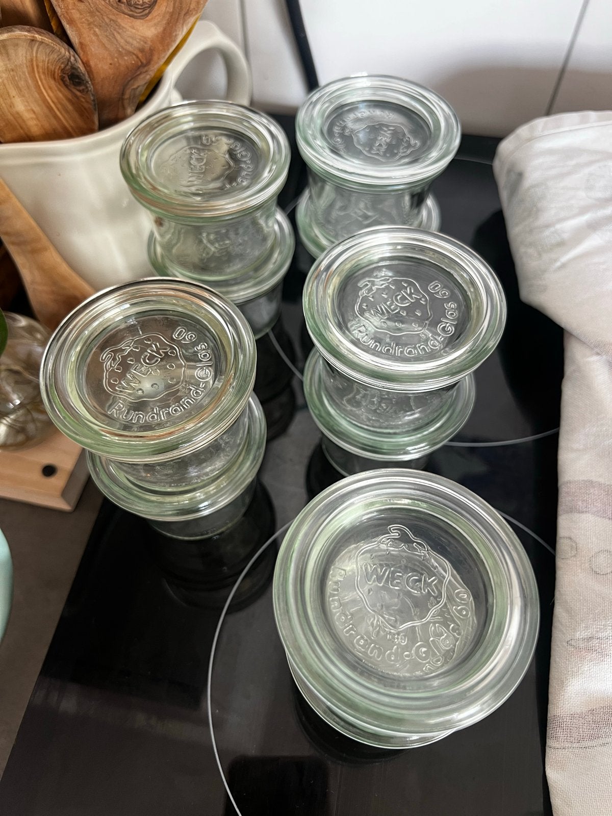 10 Weck potjes - Glazen voorraadpotten, Ophalen of Verzenden, Voorraadpot, Overige merken, Glas