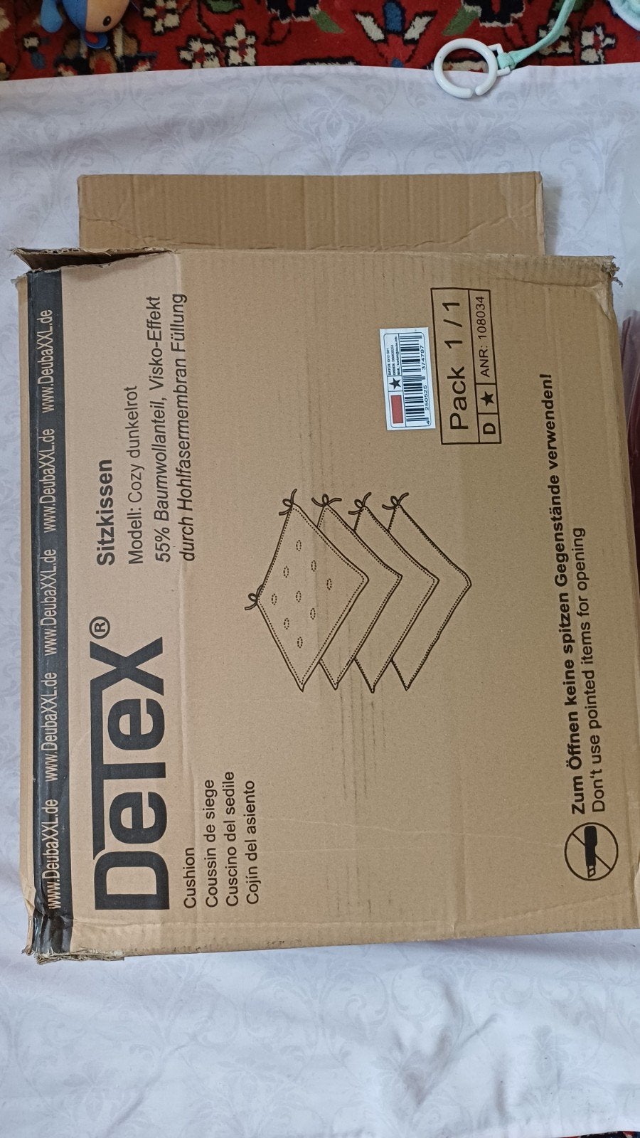 4x Delex Cozy Donkerrood Zitkussens - Nieuw in verpakking, Ophalen, Overige merken, Vierkant, Nieuw