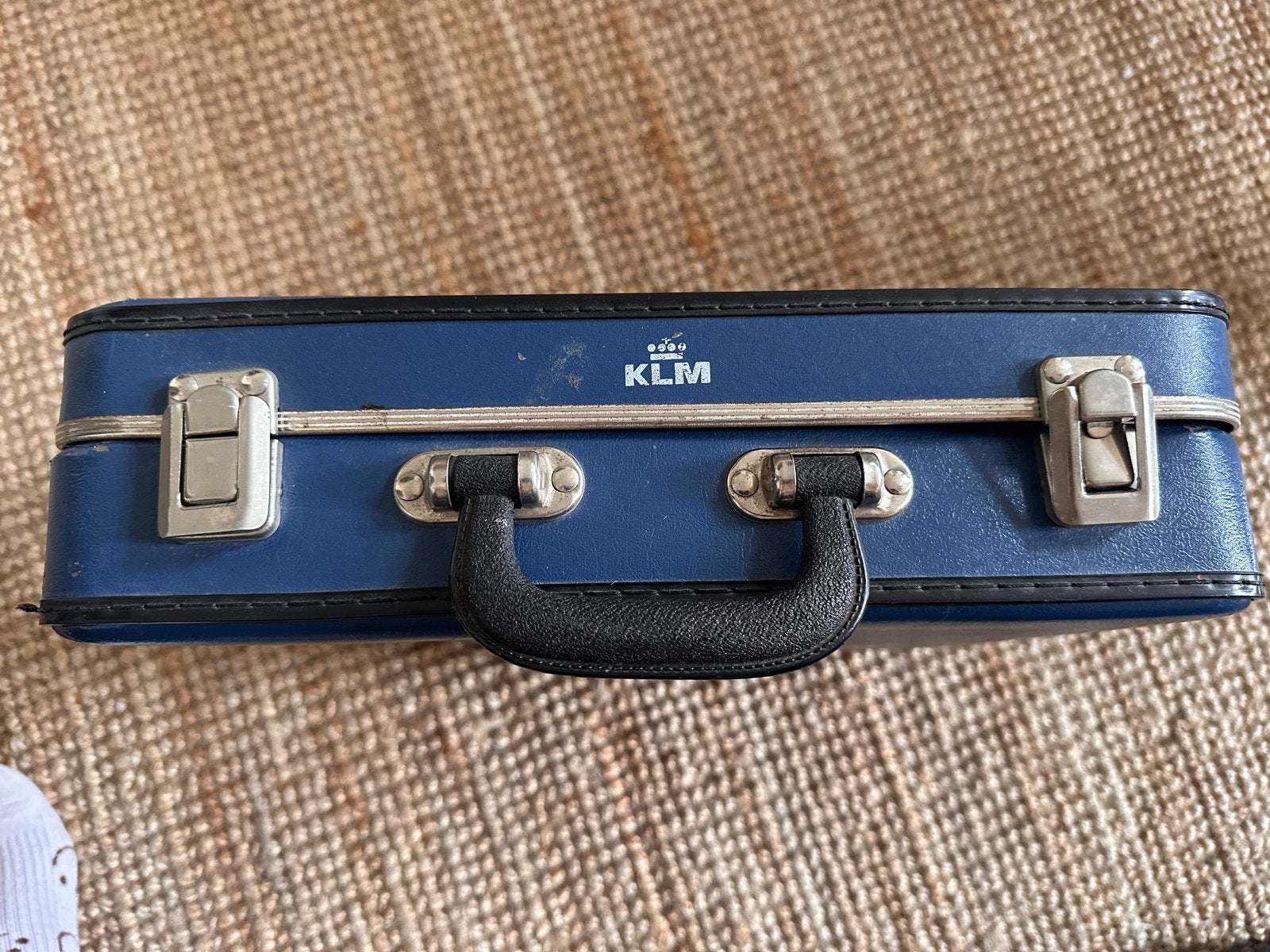 Vintage KLM Koffer - Blauw met Patroon Binnenkant, Ophalen, Gebruikt