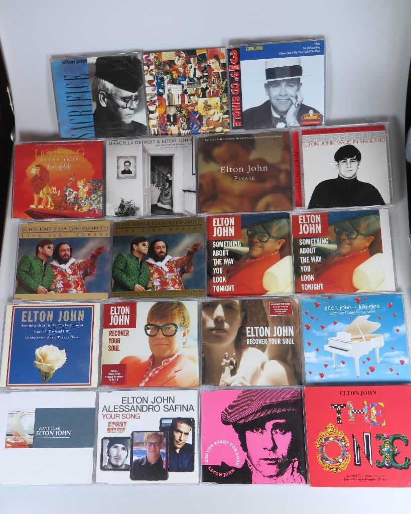 Verzameling 19x Elton John CD-singles (1988-2003), zie lijst, 6 singles of meer, Ophalen of Verzenden, Zo goed als nieuw, Pop