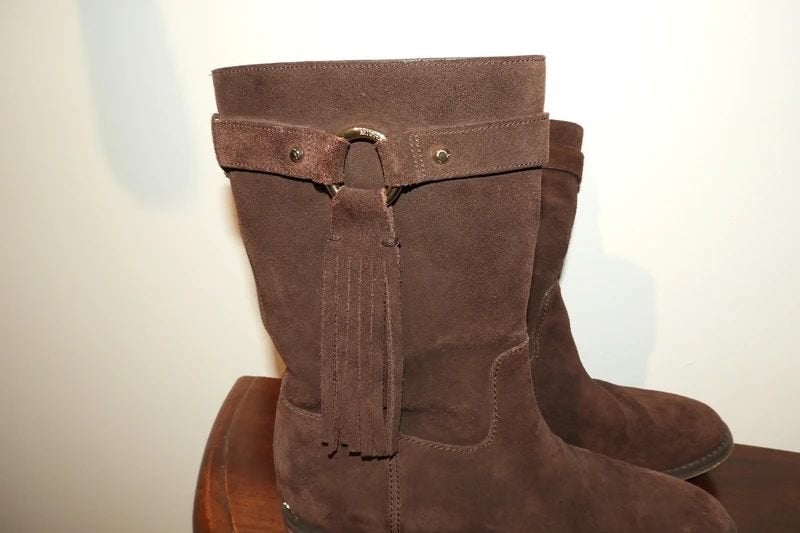 Michael Kors laarzen bruin gouden hardware mt 37.5, Hoge laarzen, Michael Kors, Bruin, Verzenden