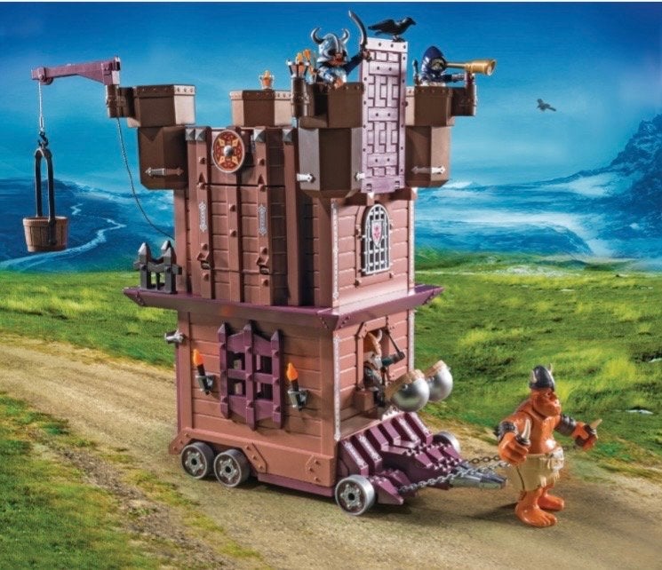 PLAYMOBIL Mobiele aanvalstoren dwergen 9340 - Schiet goed!, Ophalen of Verzenden, Zo goed als nieuw, Complete set