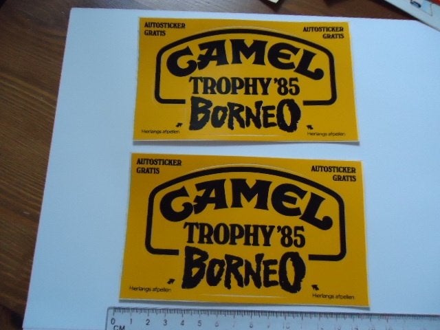 sticker oud Camel race indonesie Borneo landrover maleisie, Verzamelen, Stickers, Verzenden, Zo goed als nieuw, Bedrijf of Vereniging
