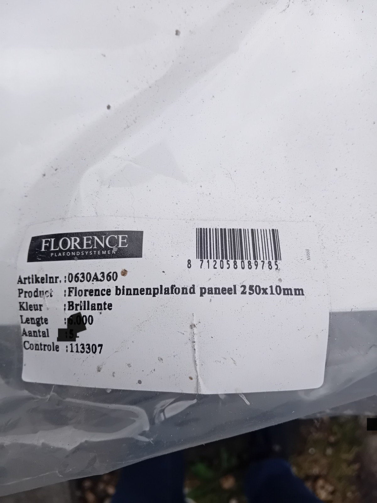 Gratis Plafondpaneel Florence. 300x25 cm, kleur wit, Ophalen, Nieuw, Minder dan 20 mm