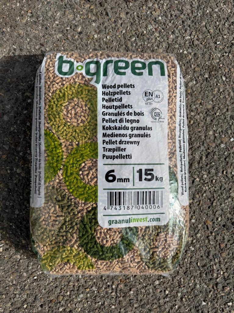 b.green pelletkorrels 100% Naaldhout ENplus A1 DINplus, Minder dan 3 m³, Ophalen, Overige houtsoorten, Blokken