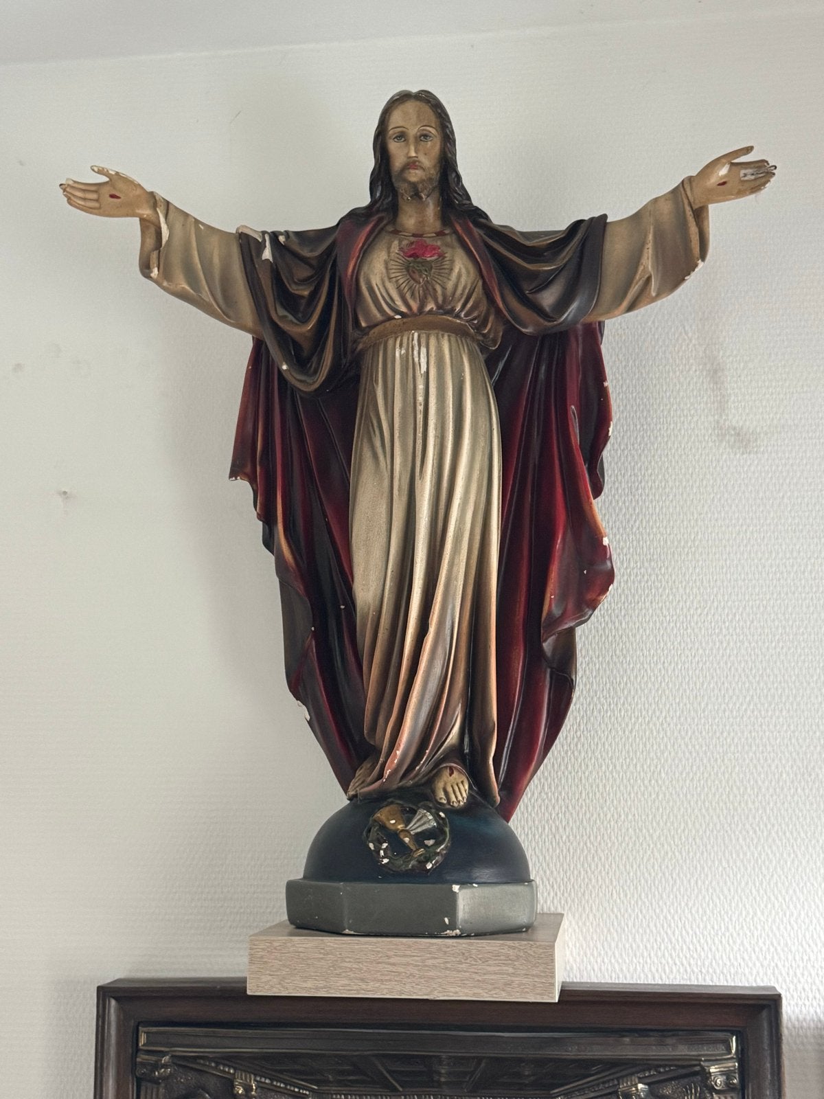 Groot Jezusbeeld Heilig Hart - 75 cm hoog, Antiek en Kunst, Antiek | Religie, Ophalen