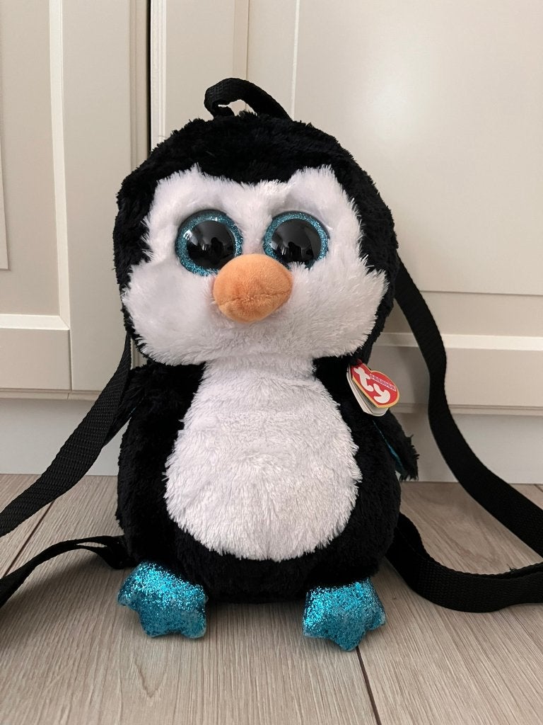 Ty Fashion Rugzak Waddles Penquin, Kinderen en Baby's, Speelgoed | Knuffels en Pluche, Pinguïn, Overige karakters, Zwart, Zo goed als nieuw