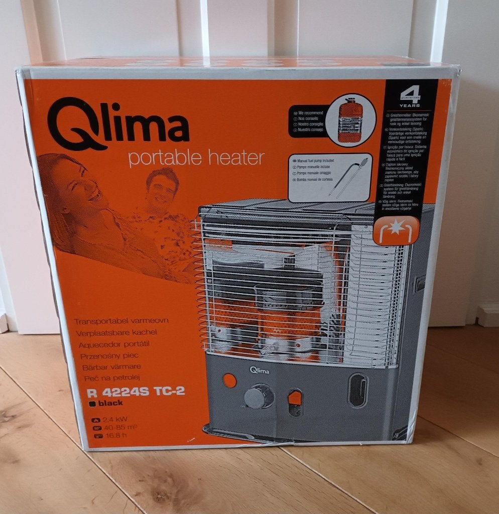 Nieuw: Qlima R 4224S TC-2 kachel zwart 2,4 KW, Huis en Inrichting, Kachels, Nieuw, Vrijstaand, Petroleumkachel, Overige brandstoffen