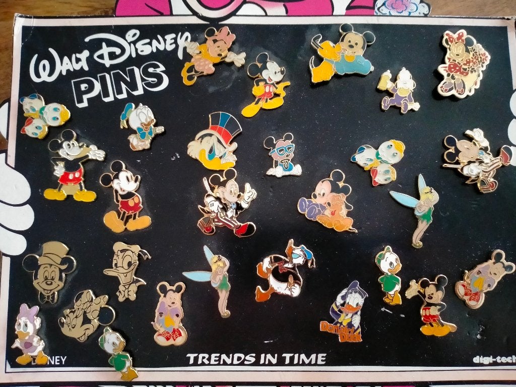 Donald Duck Tinkerbell Kwik Mickey Mouse Walt Disney pins, Verzenden, Zo goed als nieuw