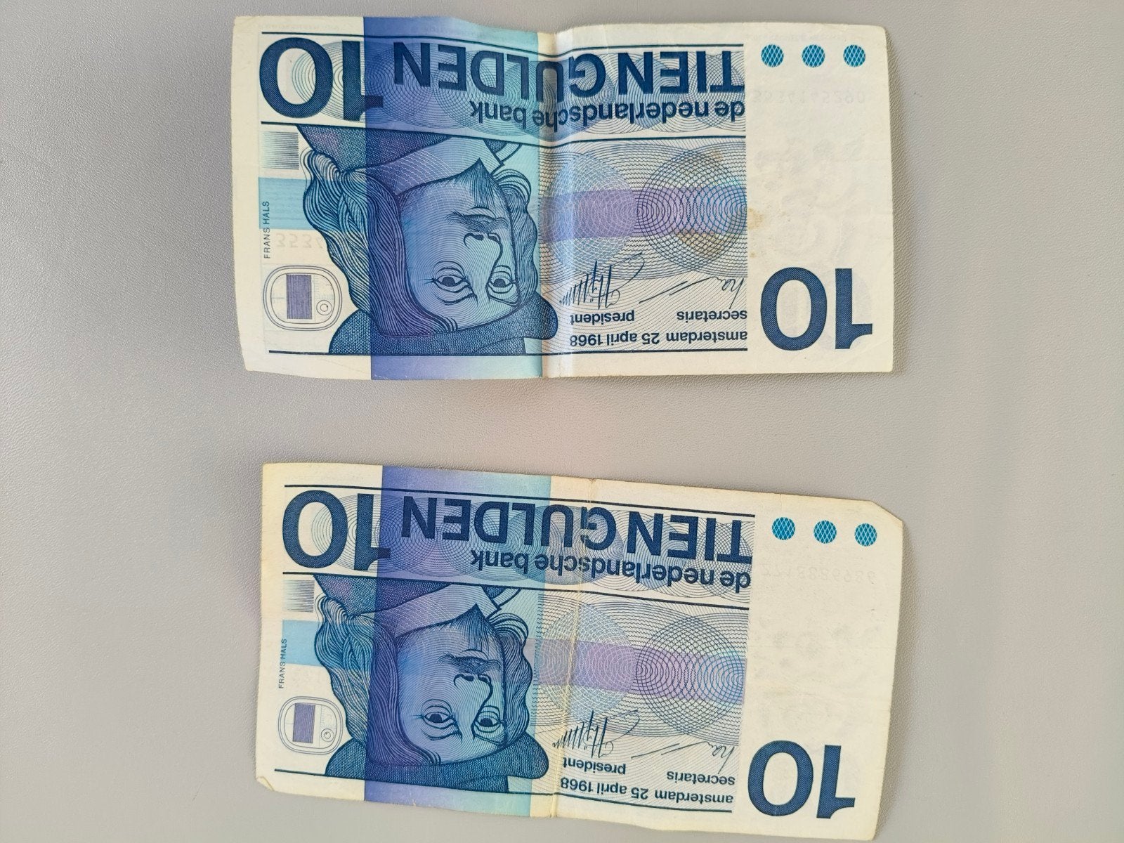 Twee 10 Gulden biljetten - Nederlands bankbiljet, Postzegels en Munten, Bankbiljetten | Nederland, Ophalen of Verzenden