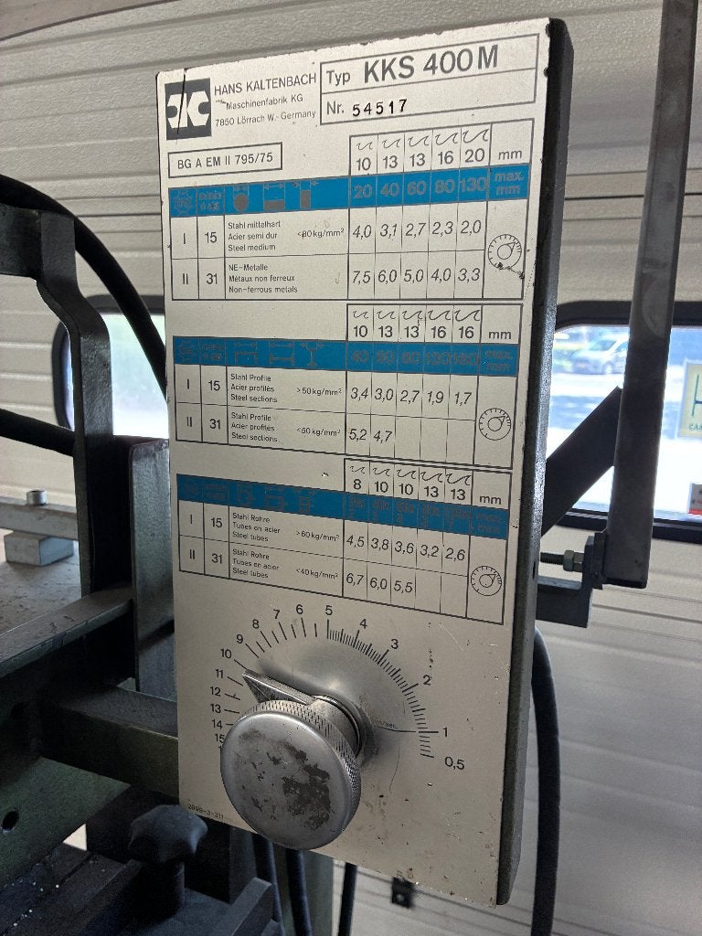 Metaalcirkelzaagmachine Kaltenbach KKS-400M, Gebruikt, Ophalen of Verzenden, Afkortzaag, 30 tot 70 mm
