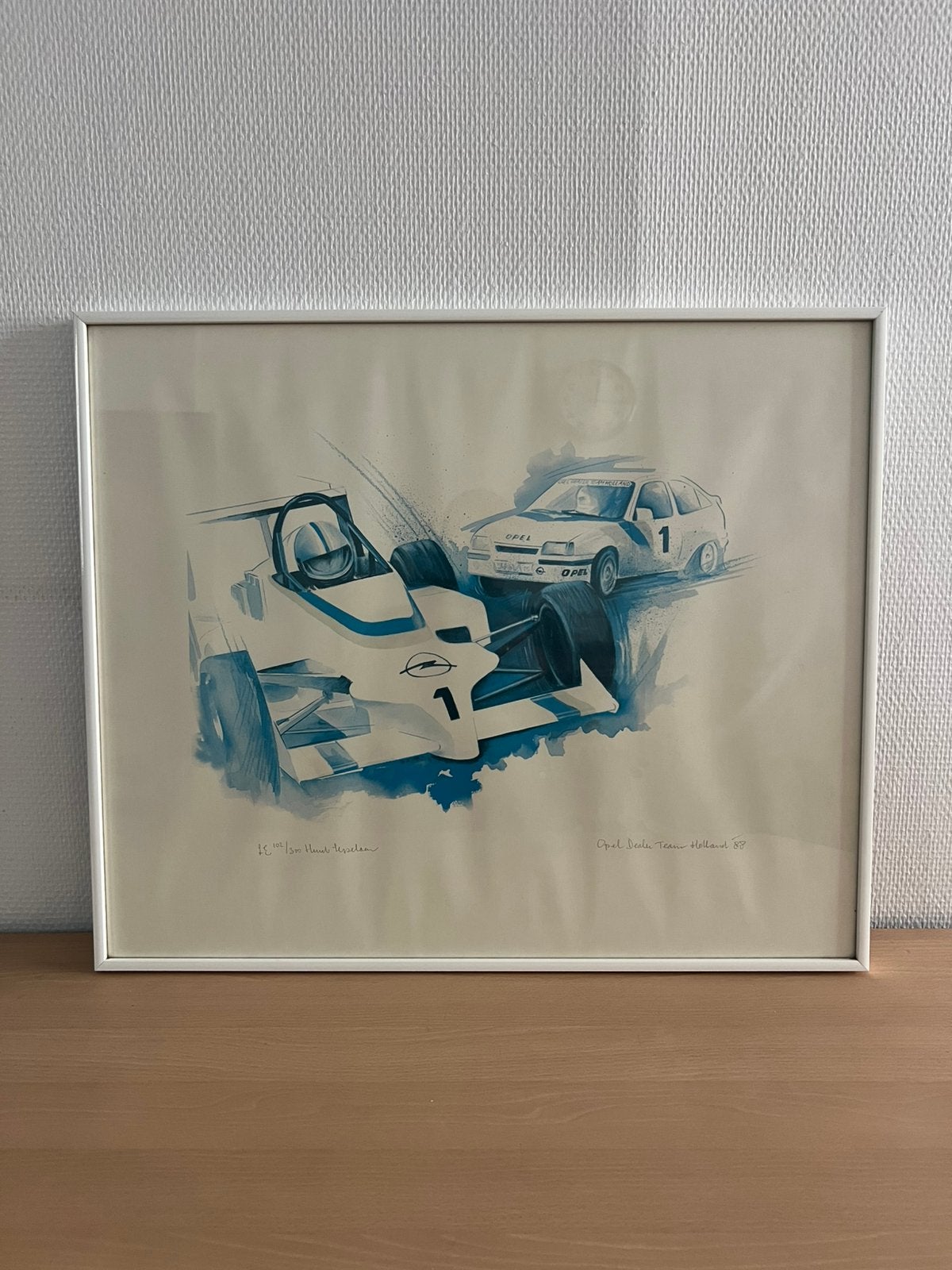 Litho Zeefdruk Formule Rally Opel Race Team 1988 Nr. 102/300, Ophalen, Zeefdruk, Sport, Gelimiteerde oplage