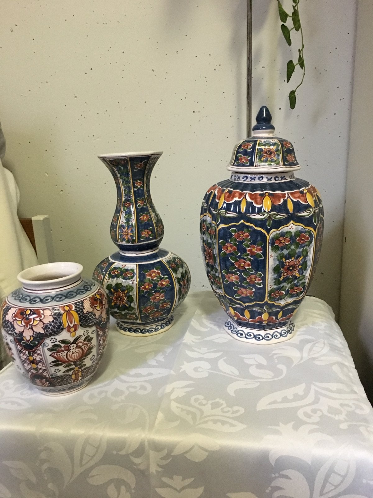 Prachtige Makkum Aardewerk Vazen Set - Handgeschilderd, Antiek en Kunst, Ophalen of Verzenden