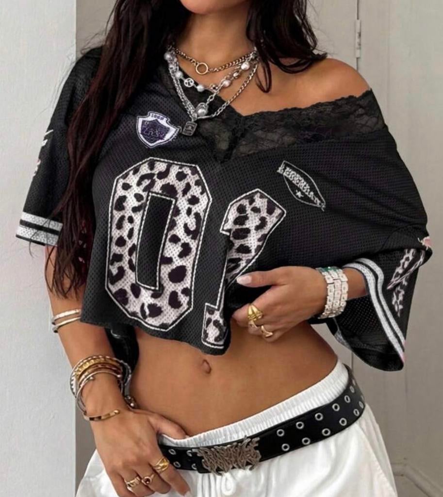 Shein Cropped Baseball Shirtje Maat S Nieuw, Ophalen of Verzenden, Nieuw, Maat 36 (S), Zwart
