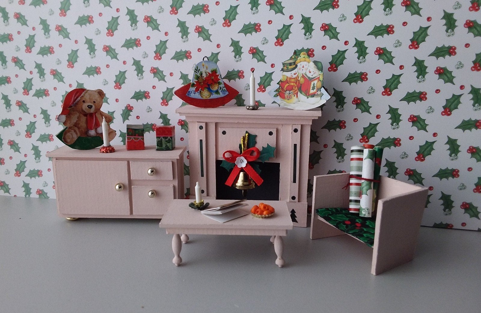 poppenhuis set 1:24...Kerst, Ophalen of Verzenden, Gebruikt, Decoratie