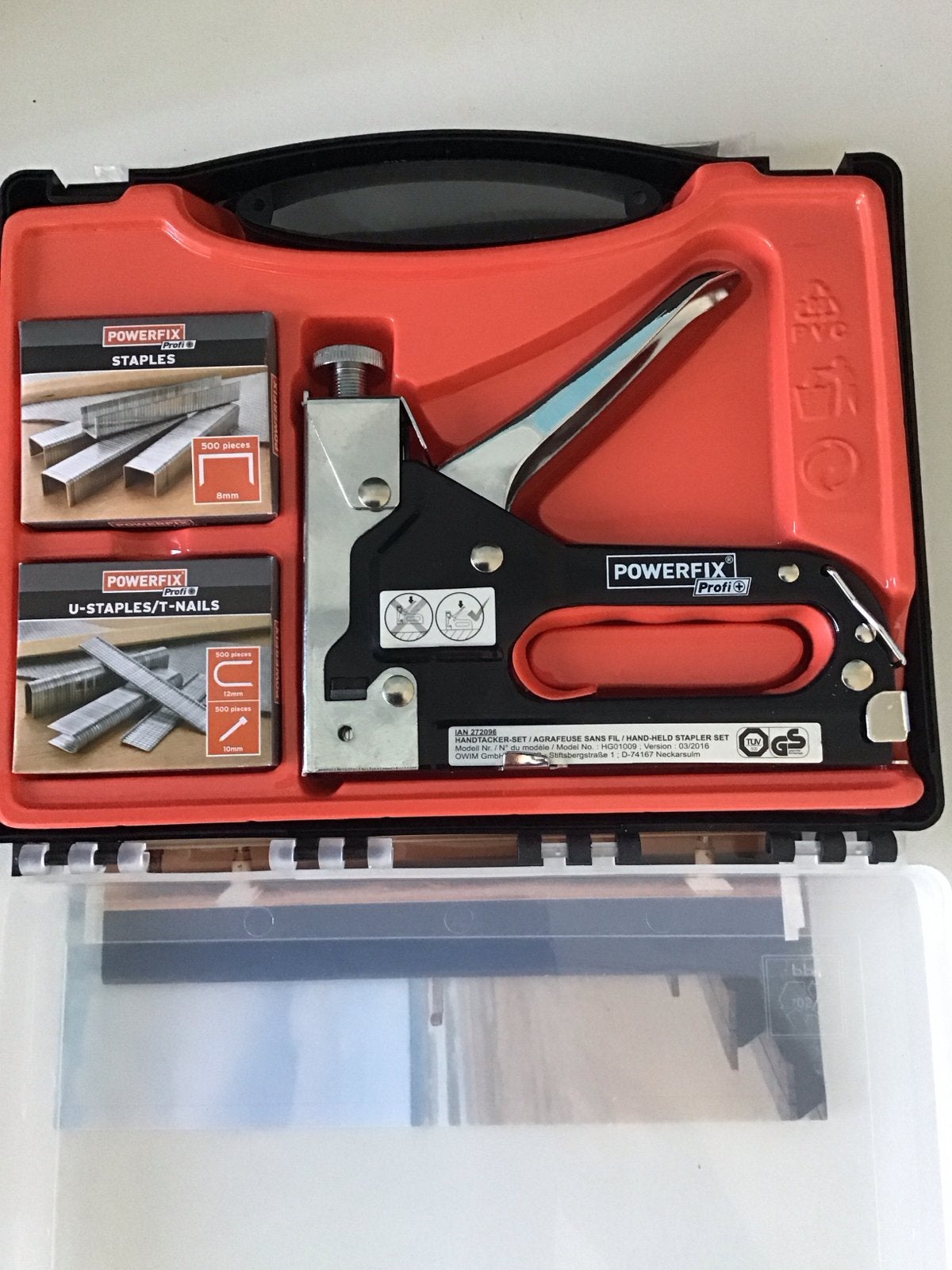 Powerfix Profi Handtacker Set met Nietjes, Ophalen of Verzenden, Zo goed als nieuw, Tacker/nietmachine, Overige merken