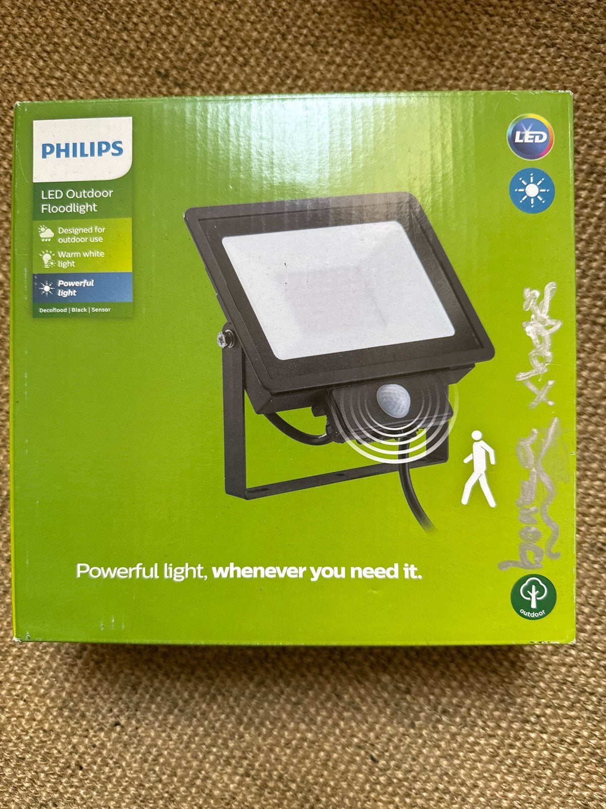 Philips LED Buiten Floodlight met Sensor - Warm Wit Licht, Overige materialen, Bewegingssensor, Minder dan 50 watt, Overige typen