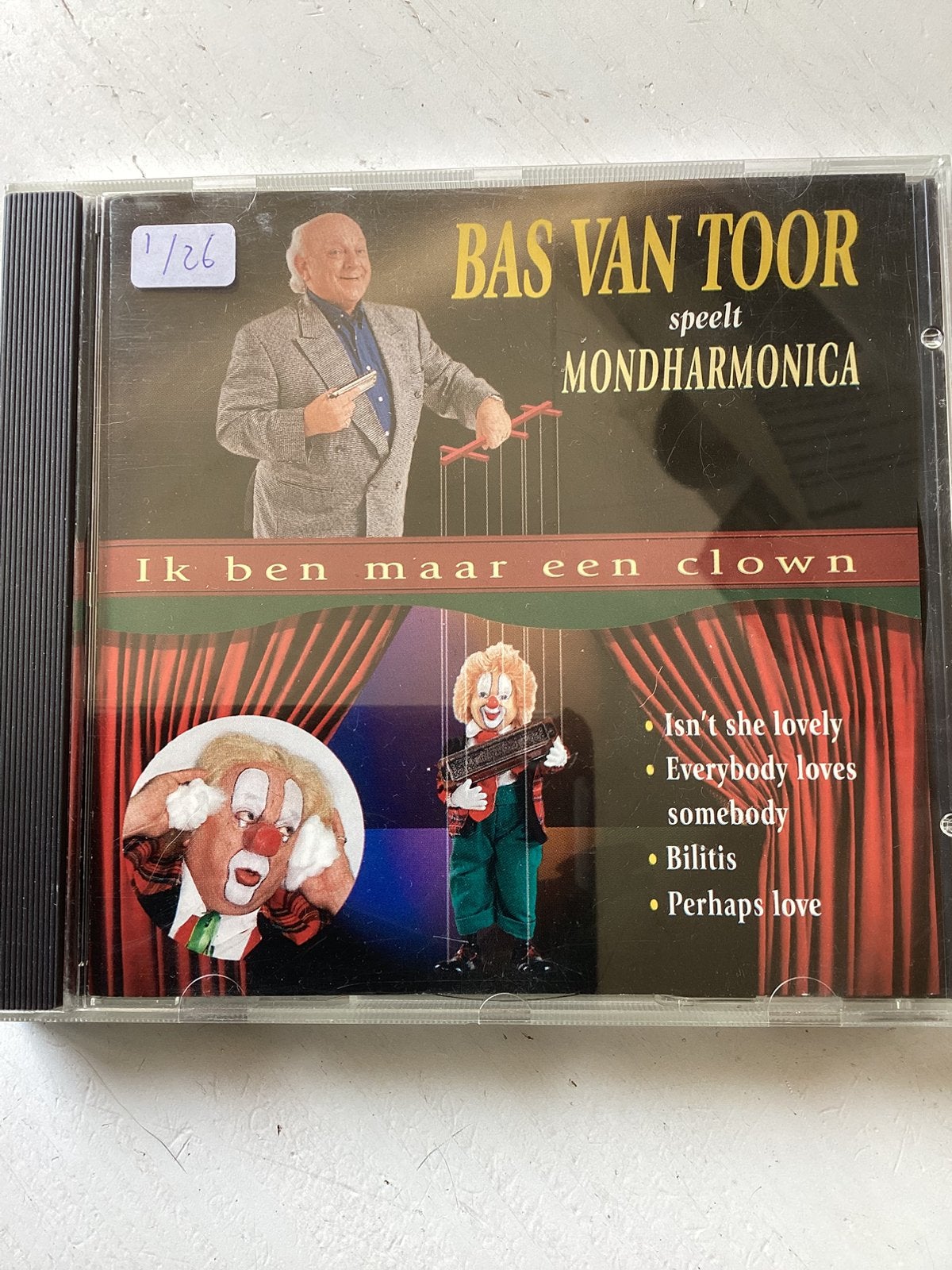 Bas van Toor speelt mondharmonica Ik ben maar een clown, Verzenden, Zo goed als nieuw