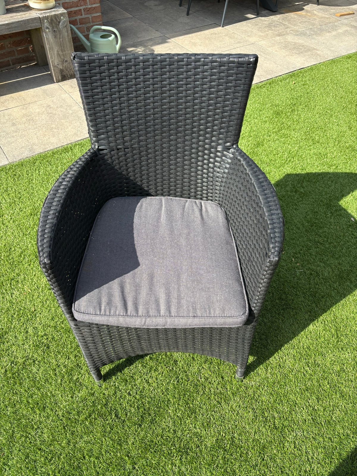 8 Comfortabele Wicker Tuinstoelen met Kussens, Tuin en Terras, Ophalen, Gebruikt, Wicker