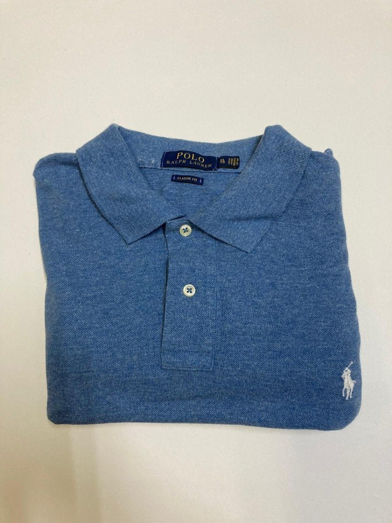 2000s Ralph Lauren Polo – XL - Blue - Gemeleerd – White Pony, Blauw, Ralph Lauren, Maat 56/58 (XL), Ophalen of Verzenden