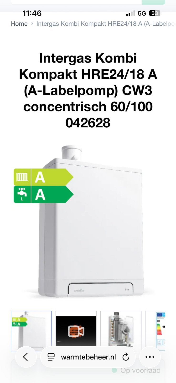 *NIEUW* Intergas HRE 28/24 CW4 CV ketel installatie SET, Ophalen, Minder dan 3 jaar oud, Minder dan 20 liter, Nieuw