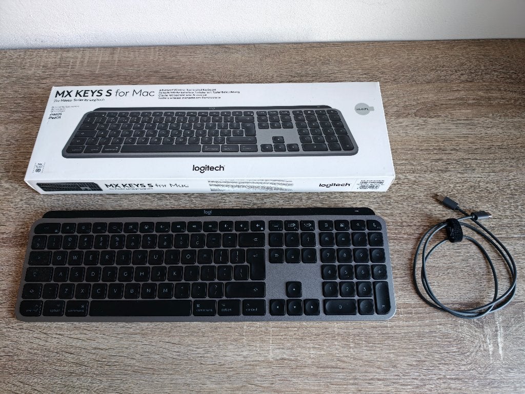 Logitech MX Keys S for Mac | Spacegrijs | Nieuwstaat, Computers en Software, Ophalen, Zo goed als nieuw, Draadloos, Qwerty