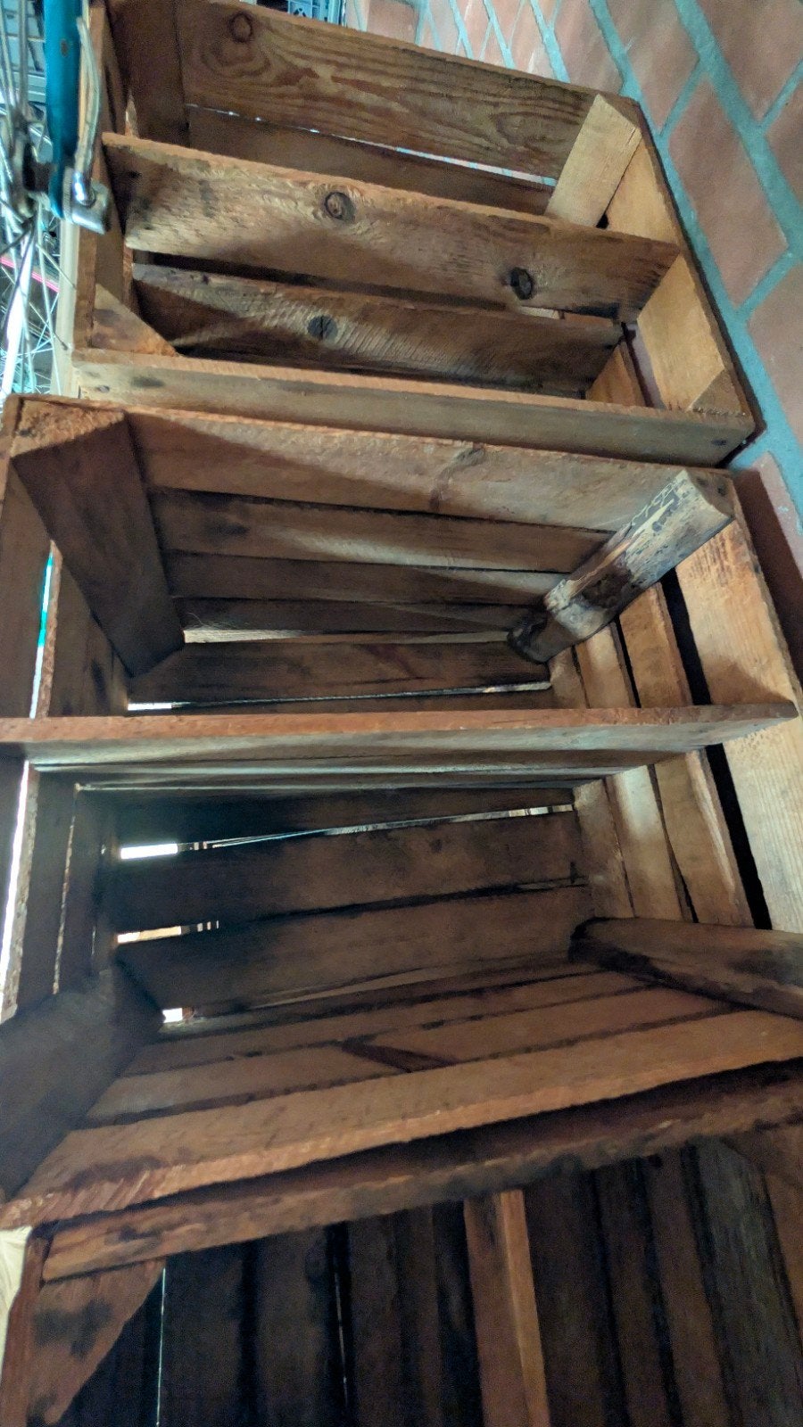 6 stuks gebrande houten fruitkisten - Decoratieve opberger, Ophalen, Gebruikt, Minder dan 50 cm, Minder dan 50 cm