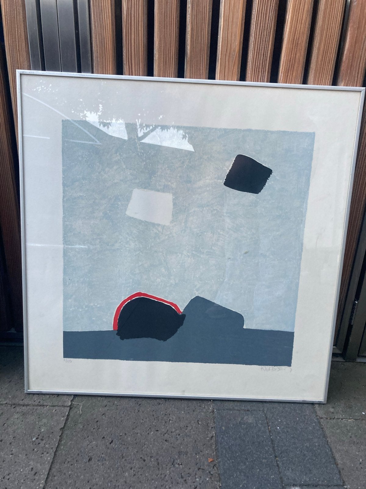 Wil Klaasen - Zeefdruk 'Met rood 1' 2/50, Antiek en Kunst, Kunst | Litho's en Zeefdrukken, Gelimiteerde oplage, Ophalen of Verzenden