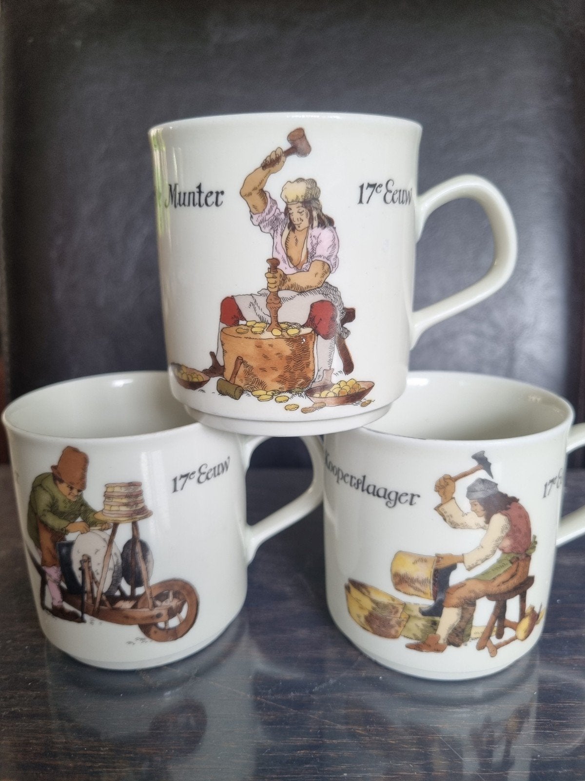 Mitterteich porseleinen mokken 17e Eeuw beroepen - 3x mok, Ophalen of Verzenden