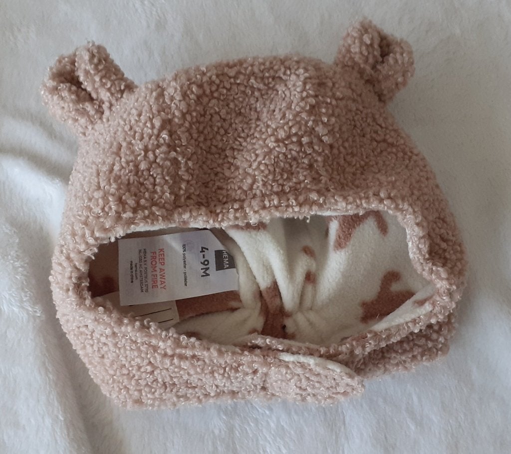 Baby muts beertje met oortjes Hema 6-12M, Ophalen of Verzenden, Nieuw, Jongetje of Meisje, Overige typen