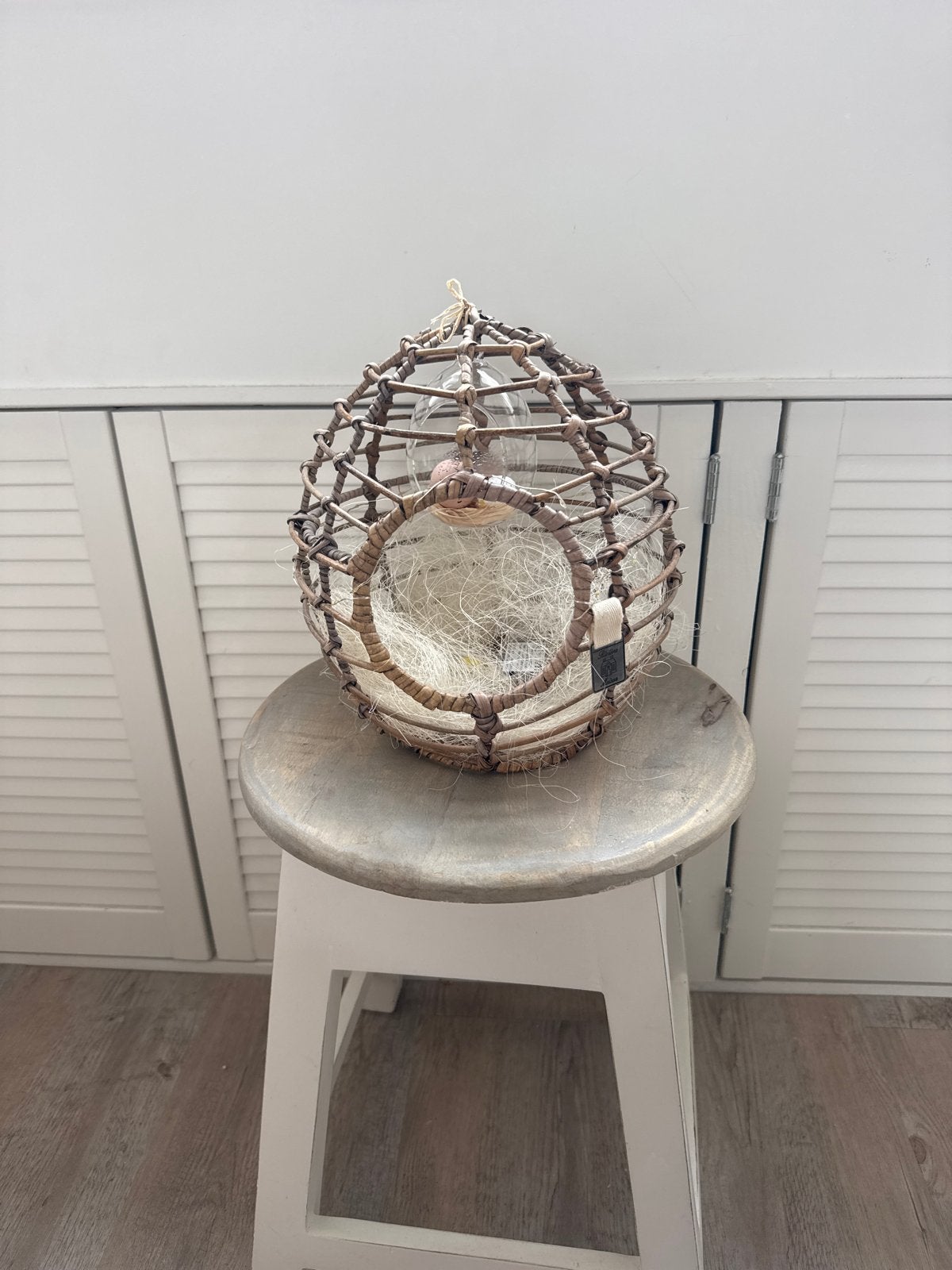 Riviera Maison decoratief ei / eier mand houder, Huis en Inrichting, Ophalen of Verzenden, Natuurlijk materiaal, Bruin, Landelijk